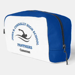 Blaues Schwimmteam Personalisierter Schwimmer Waschbeutel