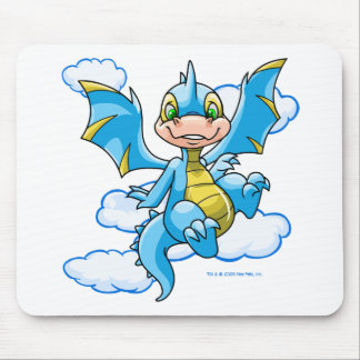 Blaues Scorchio mit seinem Kopf in den Wolken Mousepad