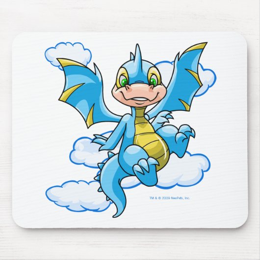 Blaues Scorchio mit seinem Kopf in den Wolken Mousepad (Vorne)