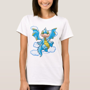 Blaues Scorchio mit seinem Kopf in den Wolken T-Shirt