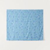 Blaues Scribble-Muster Wandteppich (Vorderseite (Horizontal))