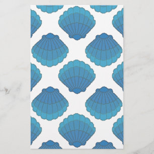 Blaues Seashell-Mosaikmuster Briefpapier