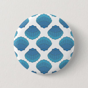 Blaues Seashell-Mosaikmuster Button