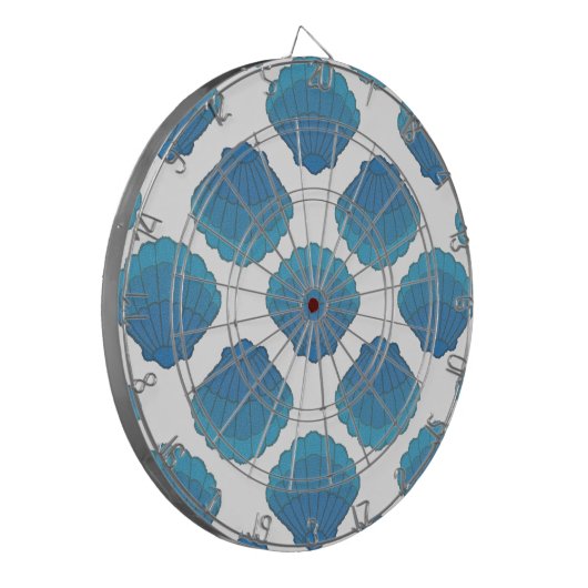 Blaues Seashell-Mosaikmuster Dartscheibe (Vorderseite Links)