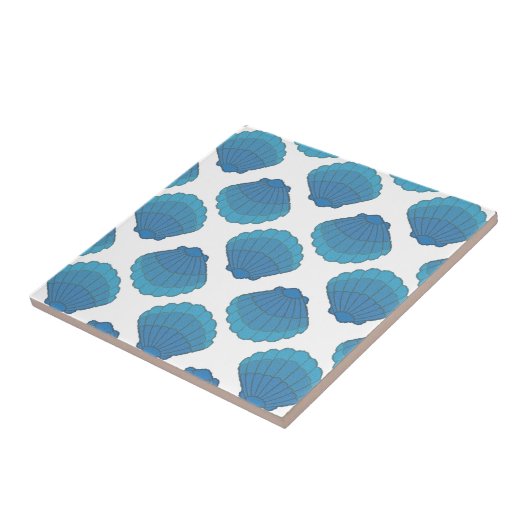 Blaues Seashell-Mosaikmuster Fliese (Seite)