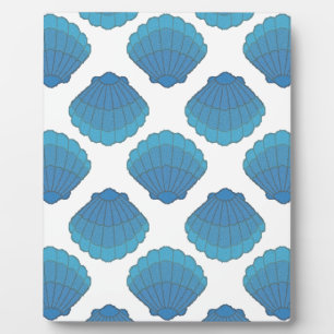 Blaues Seashell-Mosaikmuster Fotoplatte
