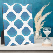 Blaues Seashell-Mosaikmuster Fotoplatte (Seite)