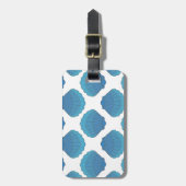 Blaues Seashell-Mosaikmuster Gepäckanhänger (Vorderseite vertikal)