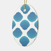 Blaues Seashell-Mosaikmuster Keramikornament (Links)