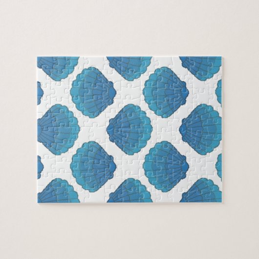 Blaues Seashell-Mosaikmuster Puzzle (Horizontal)