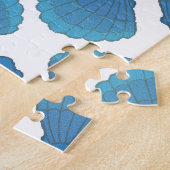 Blaues Seashell-Mosaikmuster Puzzle (Seite)