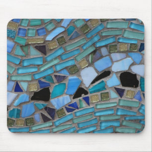 Blaues Seeglas-Mosaik Mousepad