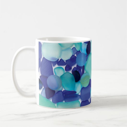 Blaues Seeglas und Seemarmor-Tasse Kaffeetasse (Links)