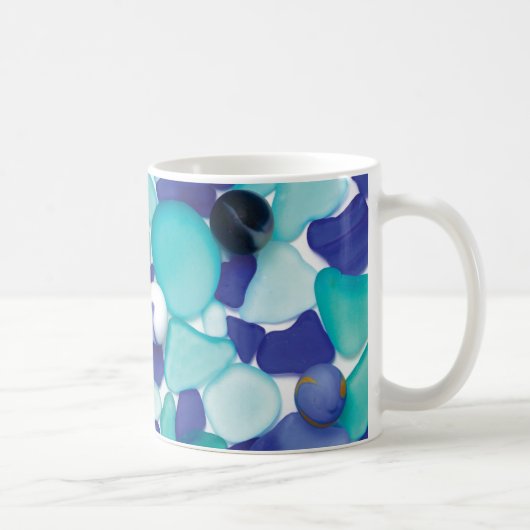 Blaues Seeglas und Seemarmor-Tasse Kaffeetasse (Rechts)