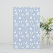 Blaues Seemuster Briefpapier (Stehend Vorderseite)