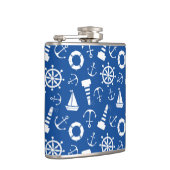 Blaues Seemuster Flachmann (Rechts)