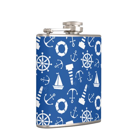 Blaues Seemuster Flachmann (Rechts)