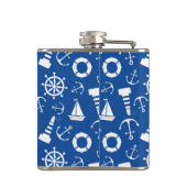 Blaues Seemuster Flachmann (Rückseite)