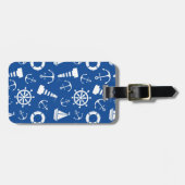 Blaues Seemuster Gepäckanhänger (Vorderseite horizontal)