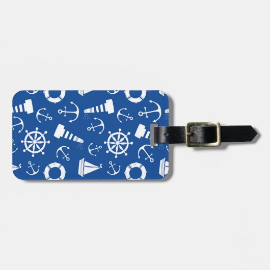 Blaues Seemuster Gepäckanhänger (Vorderseite horizontal)