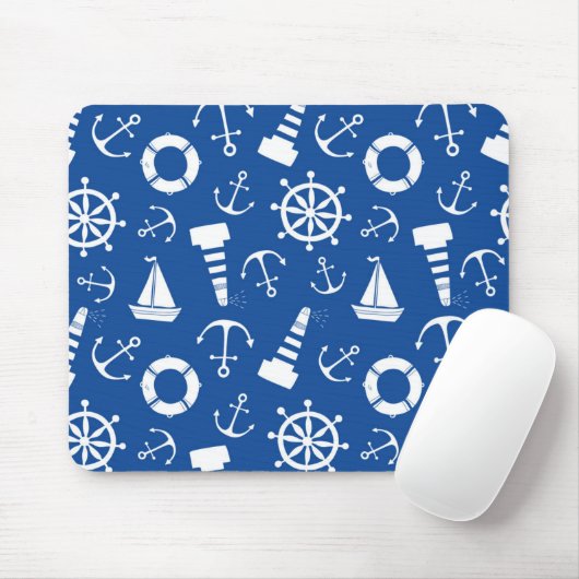 Blaues Seemuster Mousepad (Mit Mouse)