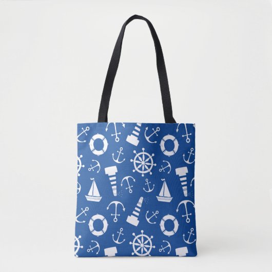 Blaues Seemuster Tasche (Vorderseite)