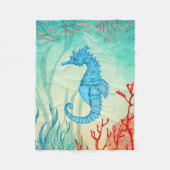 Blaues Seepferd Fleecedecke (Vorderseite)