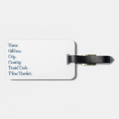 Blaues Seepferd Gepäckanhänger (Rückseite horizontal)