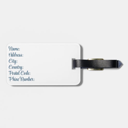 Blaues Seepferd Gepäckanhänger (Rückseite horizontal)