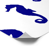 Blaues Seepferd Küstenmuster Poster (Ecke)