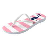 Blaues Seepferd mit rosa Streifen Badesandalen (Schrägansicht)