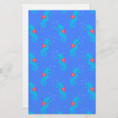 Blaues Seepferd-Muster Briefpapier (Vorne/Hinten)