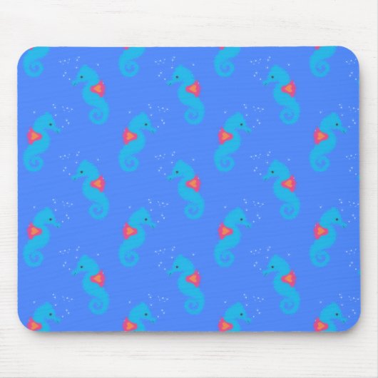 Blaues Seepferd-Muster Mousepad (Vorne)