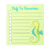 Blaues Seepferd Notizblock (Vorderseite)