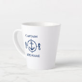 Blaues Seepferd und Ankername oder Schiff 2 Seite Milchtasse (Linke Ecke)