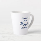 Blaues Seepferd und Ankername oder Schiff 2 Seite Milchtasse (Rechte Ecke)