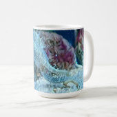 Blaues Seepferd Unterwasser Korallenriff Kaffeetasse (VorderseiteRechts)