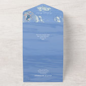 Blaues Seepferd zum Thema Hochzeit All In One Einladung (Außenbereich)