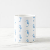 Blaues Seepferdchen-Küstenmuster-Tasse  Kaffeetasse (Mittel)