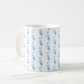 Blaues Seepferdchen-Küstenmuster-Tasse Kaffeetasse (Vorderseite Links)