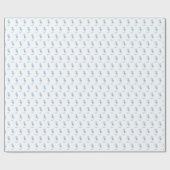 Blaues Seepferdchen-Küstenmuster-Wrap-Papier Geschenkpapier (Flach)