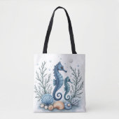 Blaues Seepferdchen Tasche (Vorderseite)