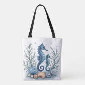 Blaues Seepferdchen Tasche (Rückseite)
