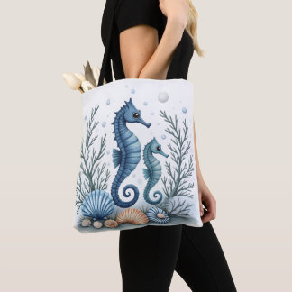 Blaues Seepferdchen Tasche