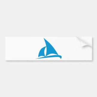 Blaues Segelboot Autoaufkleber