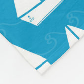 Blaues Segelboot-Muster Fleecedecke (Ecke)