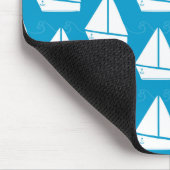 Blaues Segelboot-Muster Mousepad (Ecke)