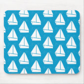 Blaues Segelboot-Muster Mousepad (Vorne)