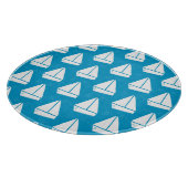 Blaues Segelboot-Muster Schneidebrett (Ecke)