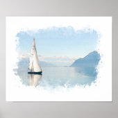 Blaues Segelboot Poster (Vorne)